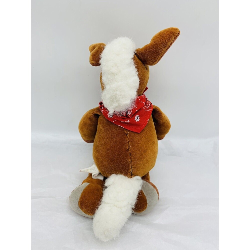 Manhattan Velour Plush Floppy Horse Brown Soft Stuffed Animal Bandana *Faded Tag - Picture 7 of 10